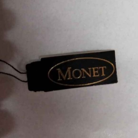 60'S NIB SIGNED MONET NECKLACE GRAY SWIRL LUCITE - Picture 4 of 5